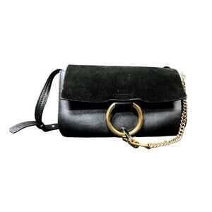 Chloe Faye Small Black & Gold Handpag with Shoulder Strap - $1,350 Retail